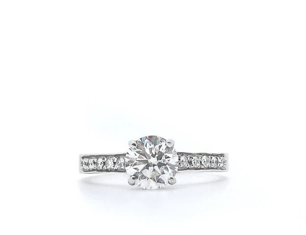 1ct Diamond Ring with Diamonds on the Shank