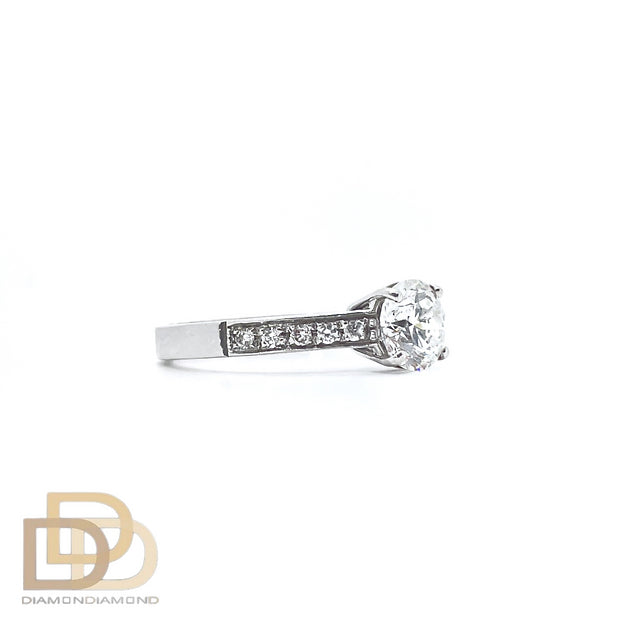 1ct Diamond Ring with Diamonds on the Shank