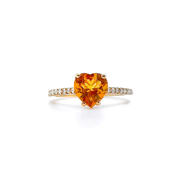 Yellow Gold Ring Quartz var. Citrine