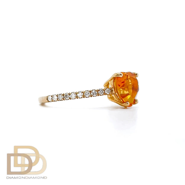 Yellow Gold Ring Quartz var. Citrine