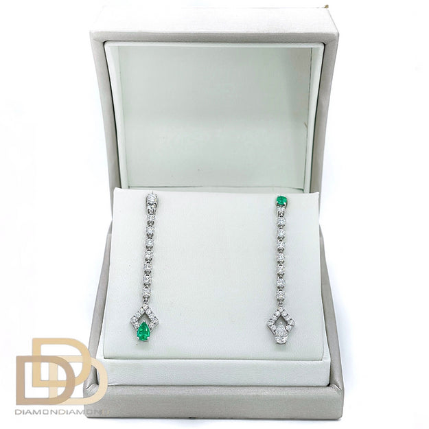 Emerald and Diamond Drop Earrings