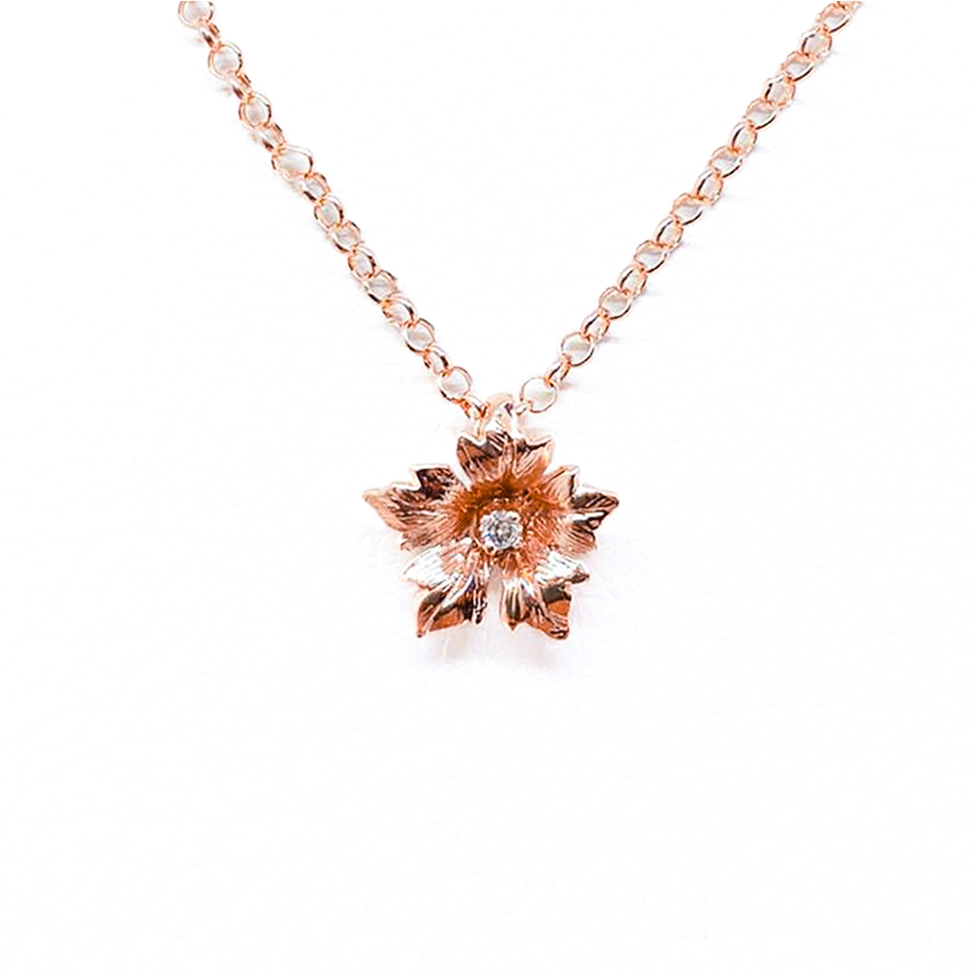 Rose Gold Necklace with Diamond