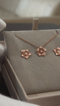 Load and play video in Gallery viewer, Rose Gold Necklace & Earrings with Diamonds
