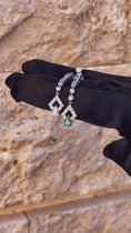 Load and play video in Gallery viewer, Emerald and Diamond Drop Earrings
