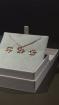 Load and play video in Gallery viewer, Rose Gold Necklace & Earrings with Diamonds
